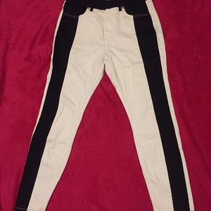 BDG Black and White Striped Jeans